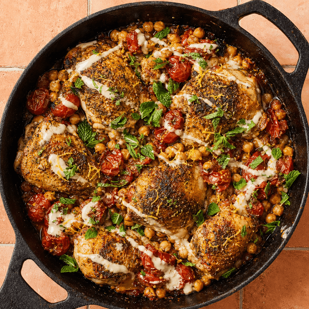 Za'atar Chicken with Roasted Tomatoes & Chickpeas