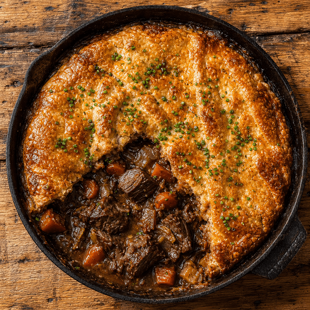 Beef & Guinness Pie with Buttery Pastry