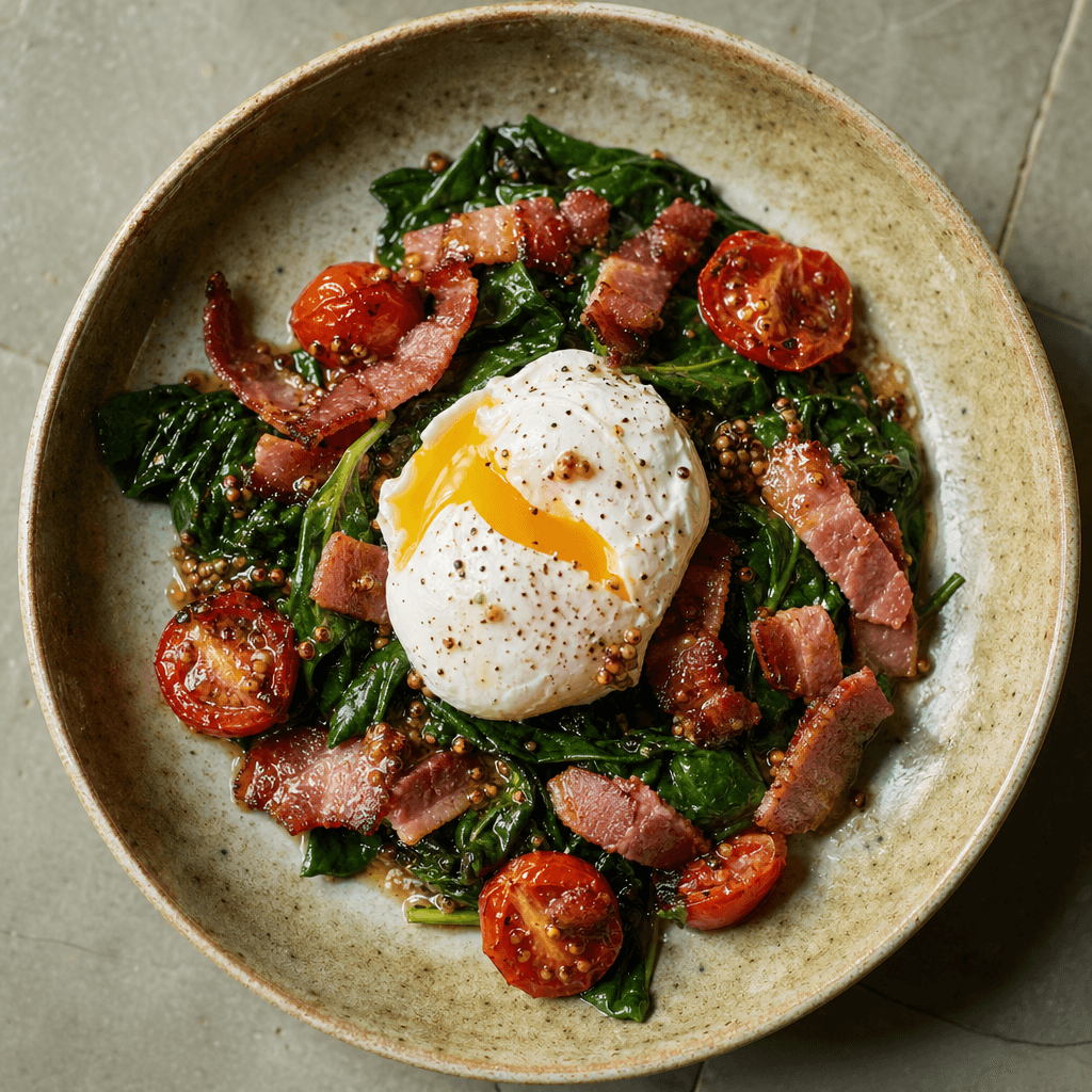 Warm Spinach, Bacon & Egg Salad