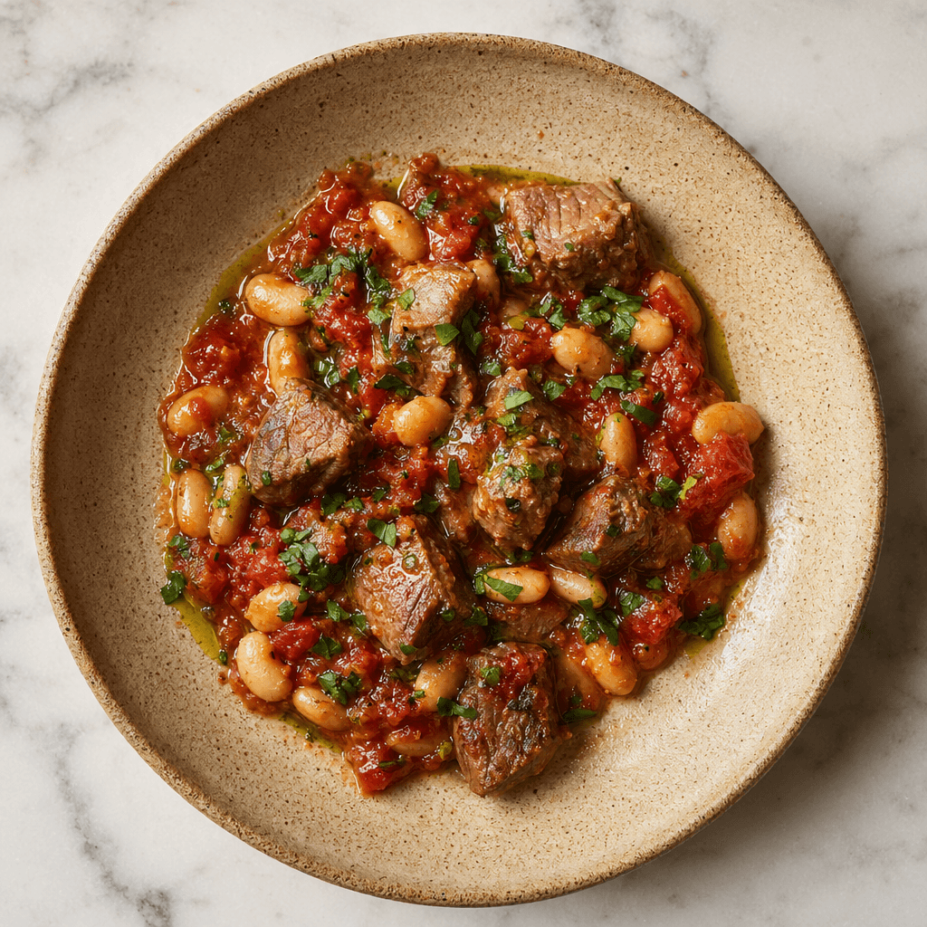 Slow Cooked Lamb with Cannellini Beans