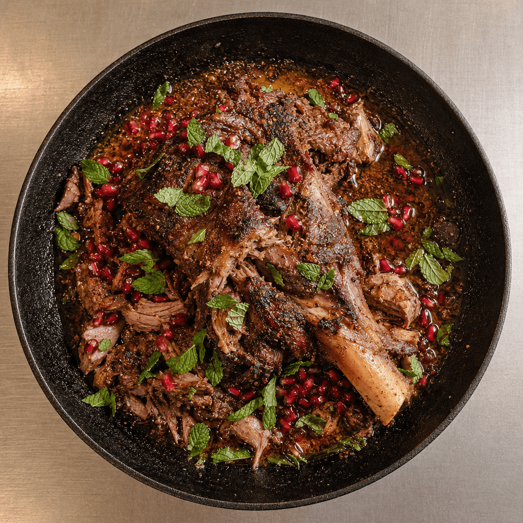 Spiced Lamb Shoulder with Pomegranate & Mint