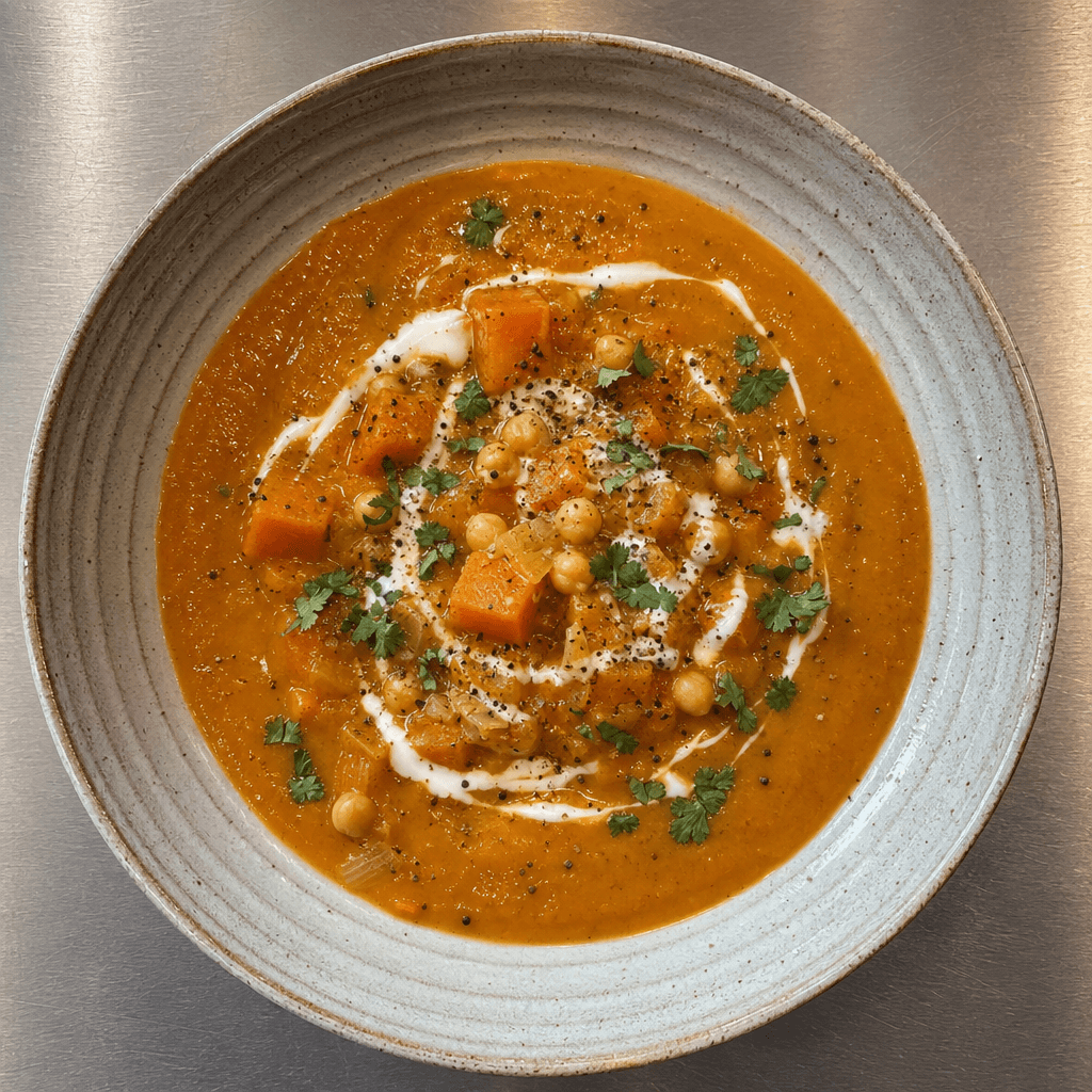 Spiced Pumpkin & Chickpea Soup