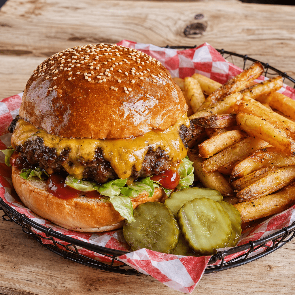 Homemade Beef Burgers with Cheese