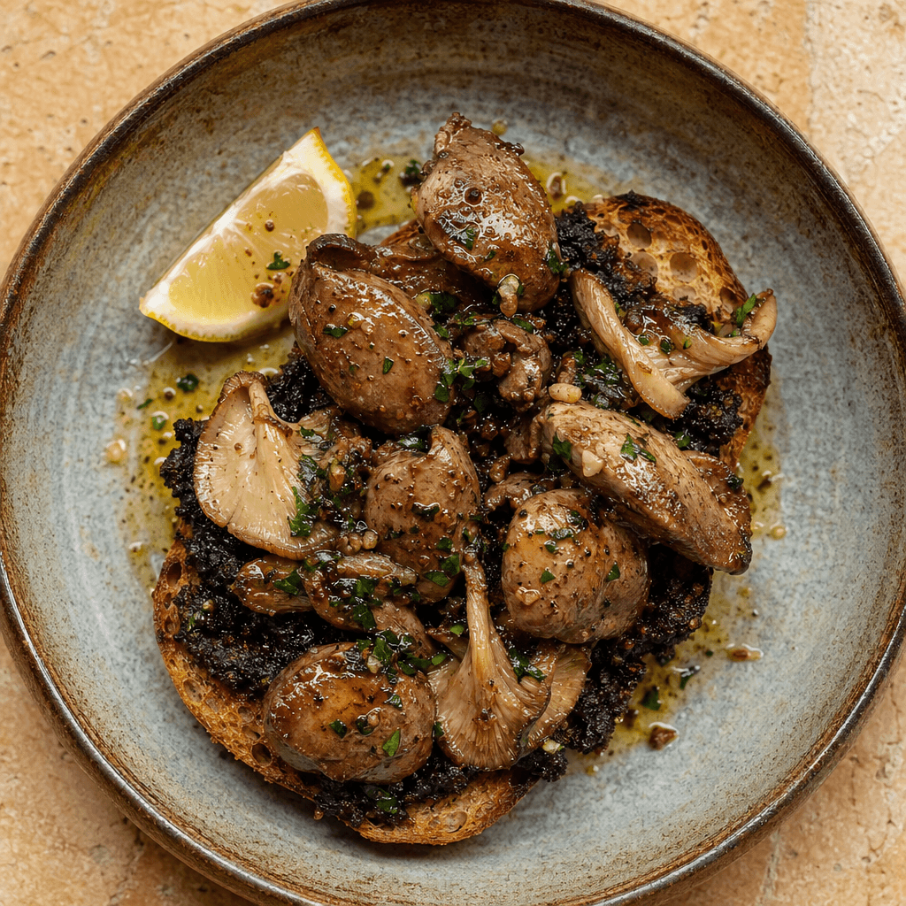 Chicken Liver and Mushroom Toast