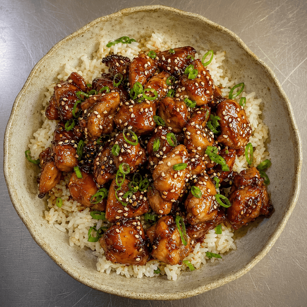 Mild Sticky Chicken with Rice