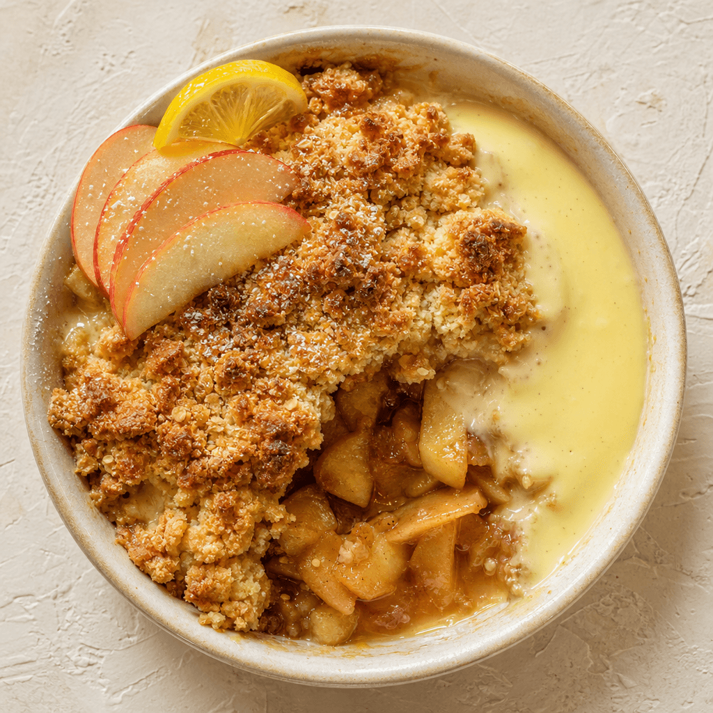 Apple Crumble with Vanilla Custard