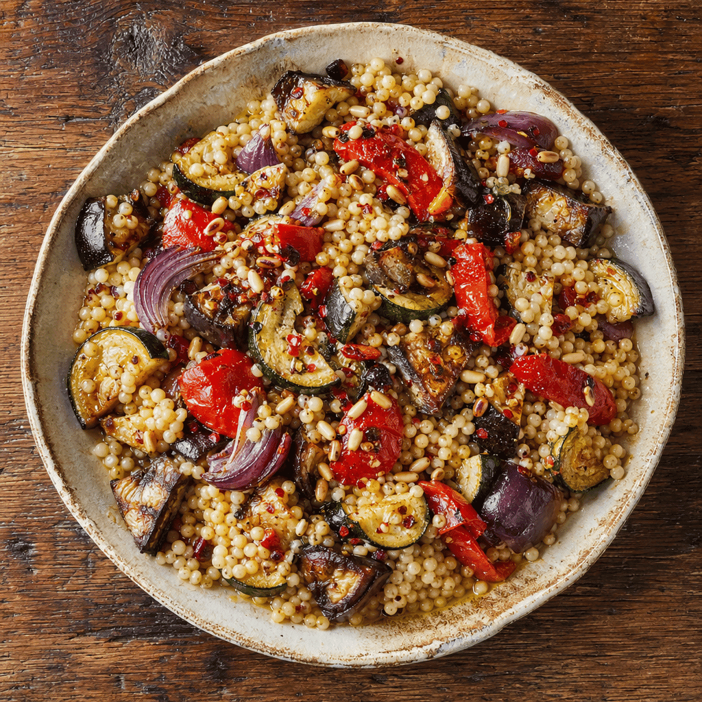 Mediterranean Roasted Vegetable and Giant Couscous Salad
