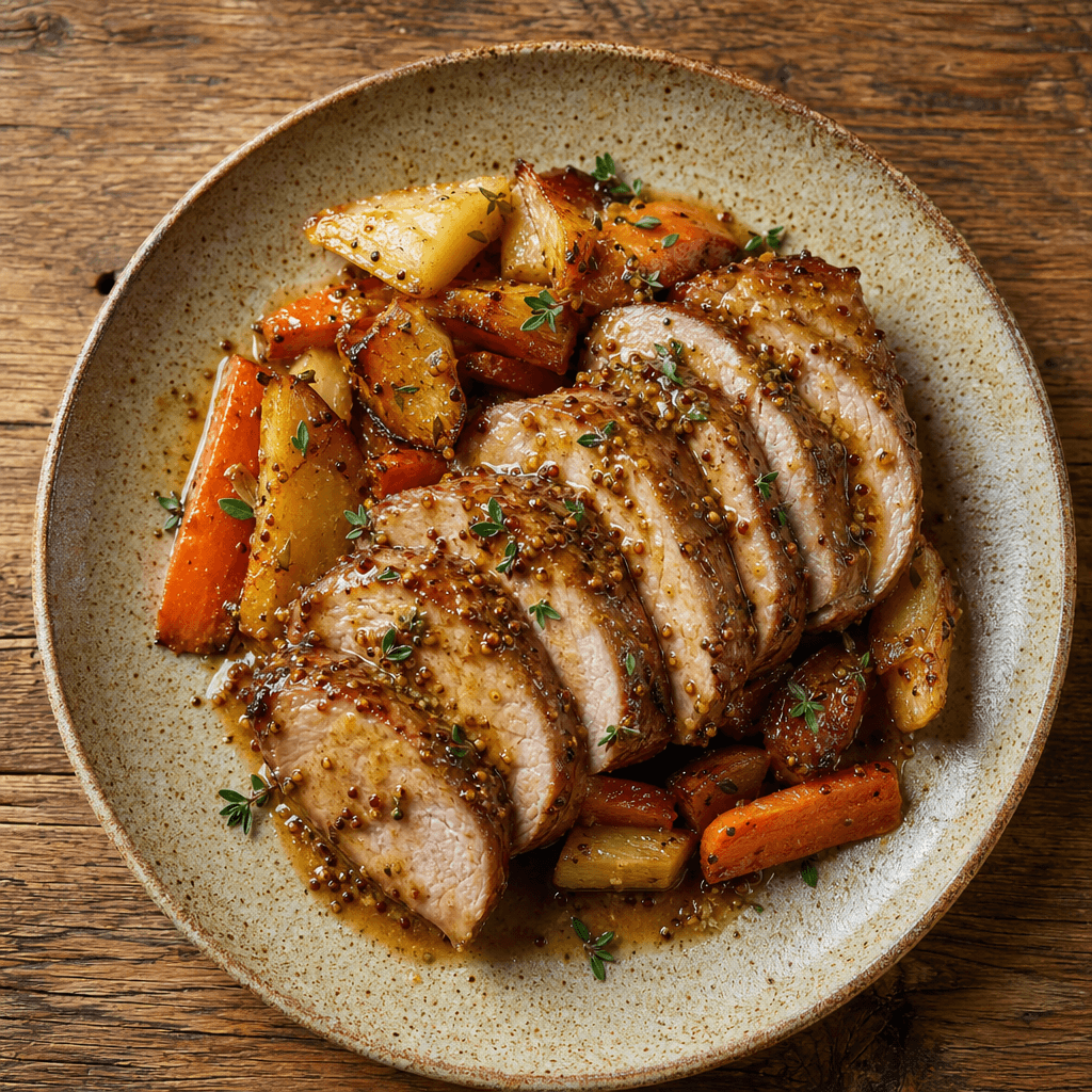 Honey Mustard Pork Tenderloin with Root Vegetables