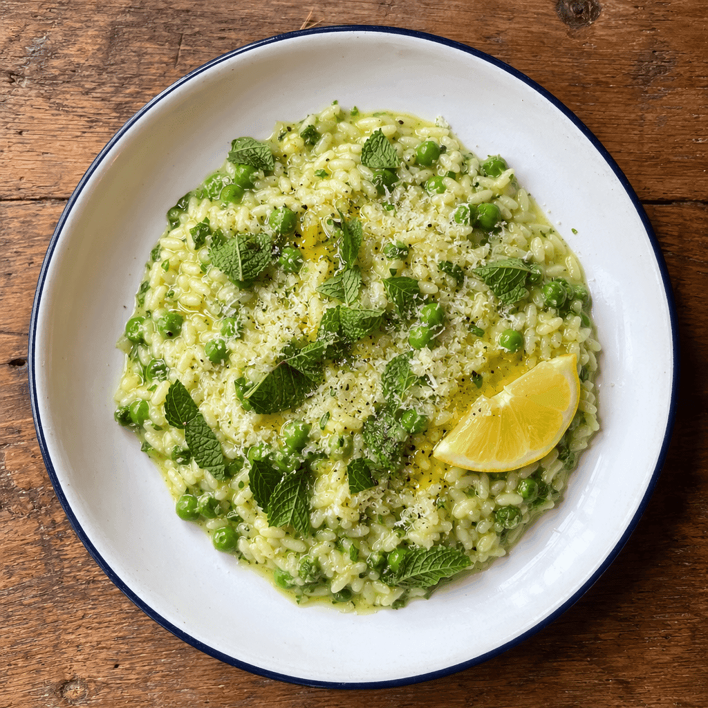 Pea and Mint Risotto with Lemon