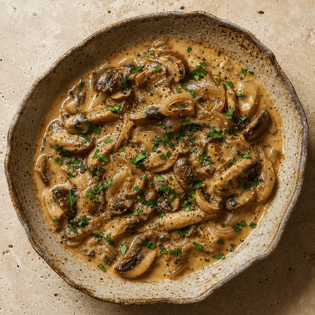 Rich Mushroom Stroganoff