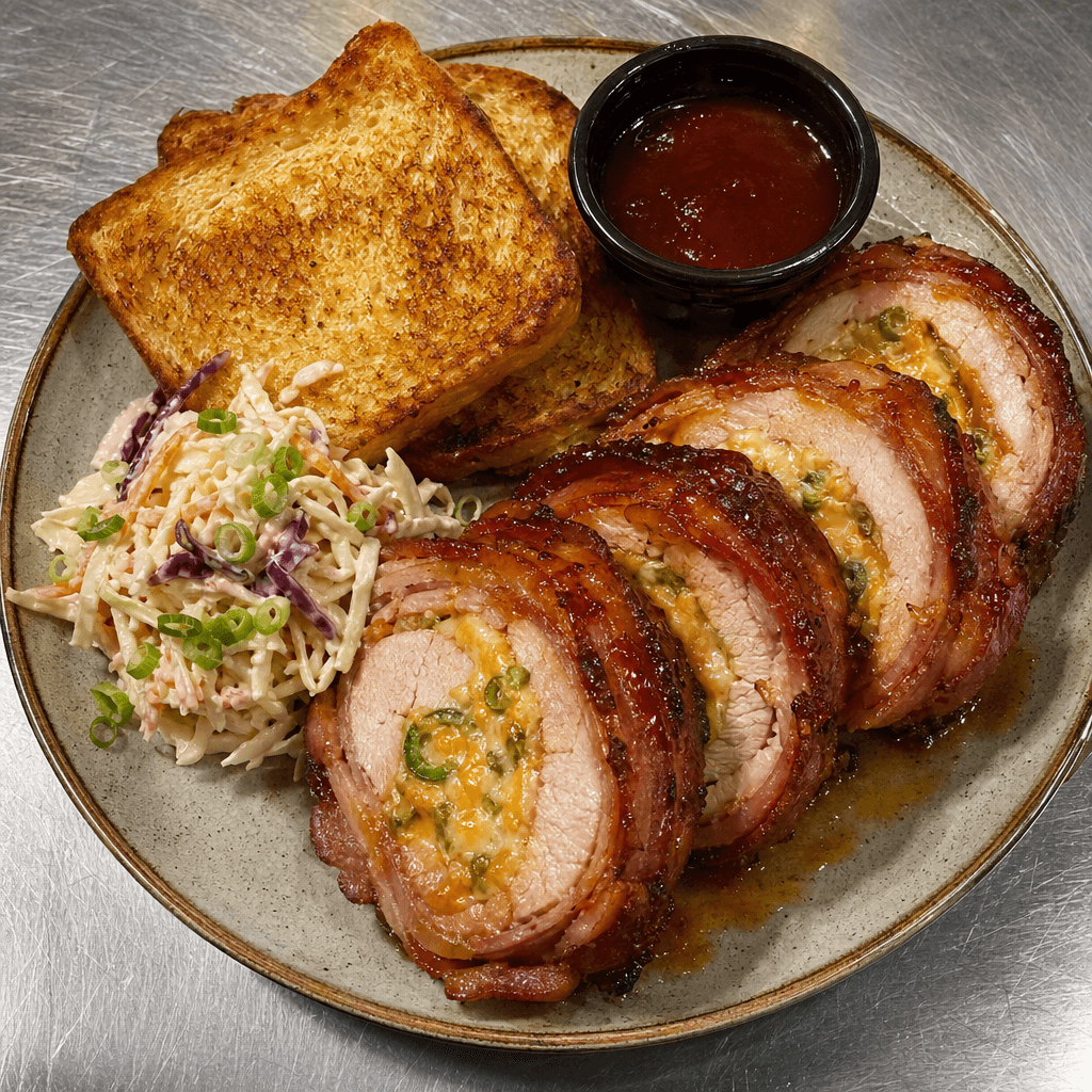 Bacon-Weave Armadillo Eggs (Stuffed Smoked Pork Tenderloin)
