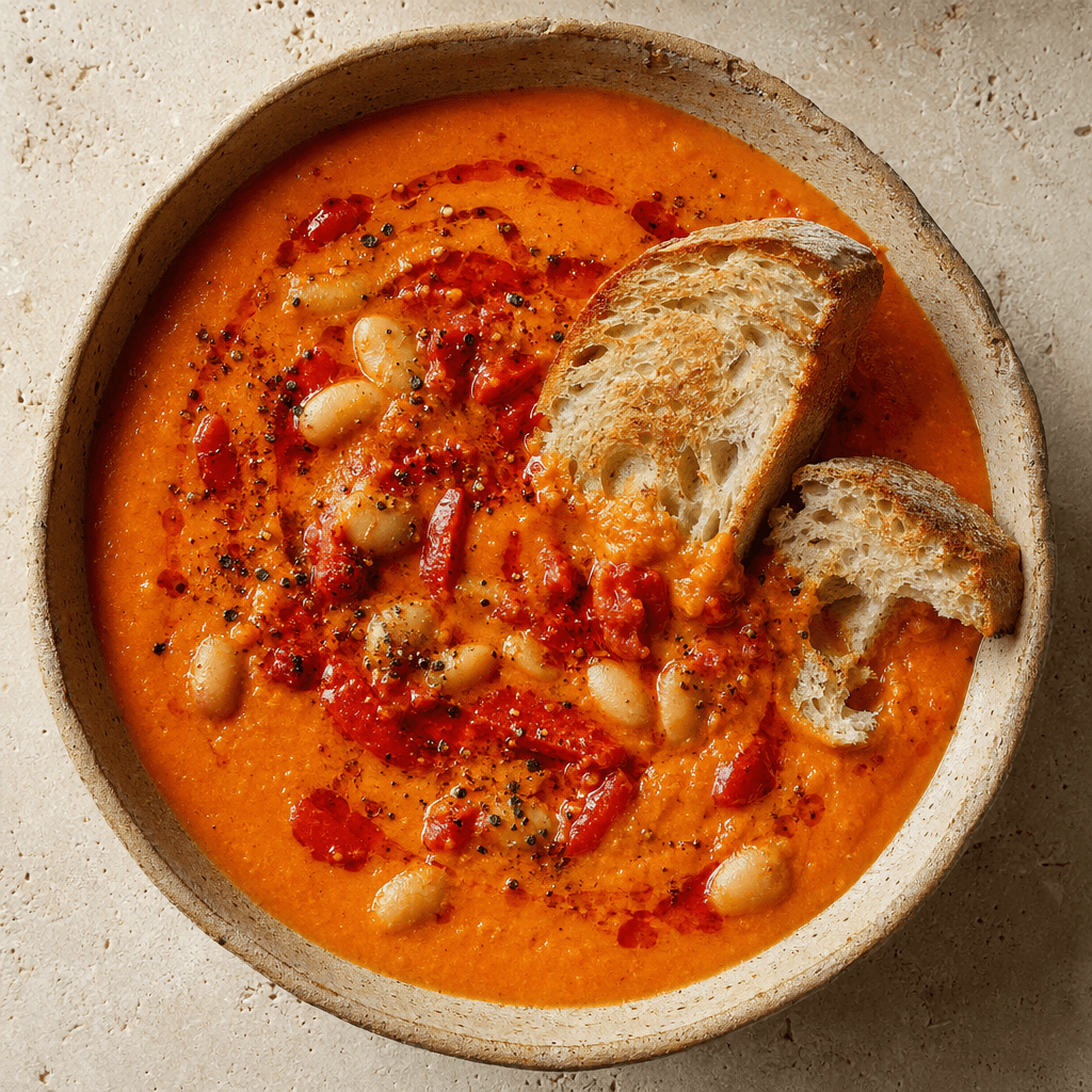 Roasted Red Pepper & Butter Bean Soup