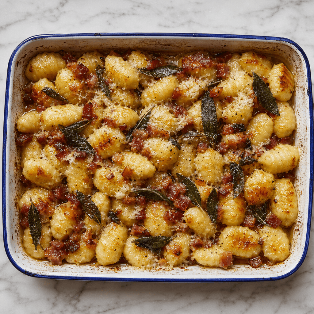 Baked Gnocchi with Crispy Pancetta, Sage & Brown Butter