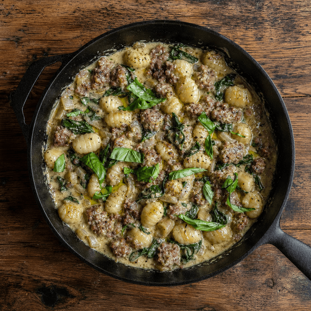 Creamy Sausage & Spinach Gnocchi