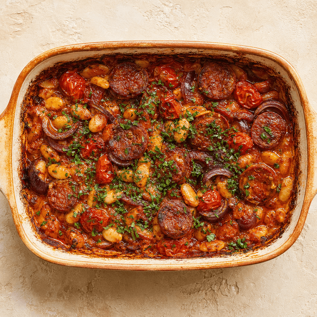 Chorizo & Butter Bean Bake