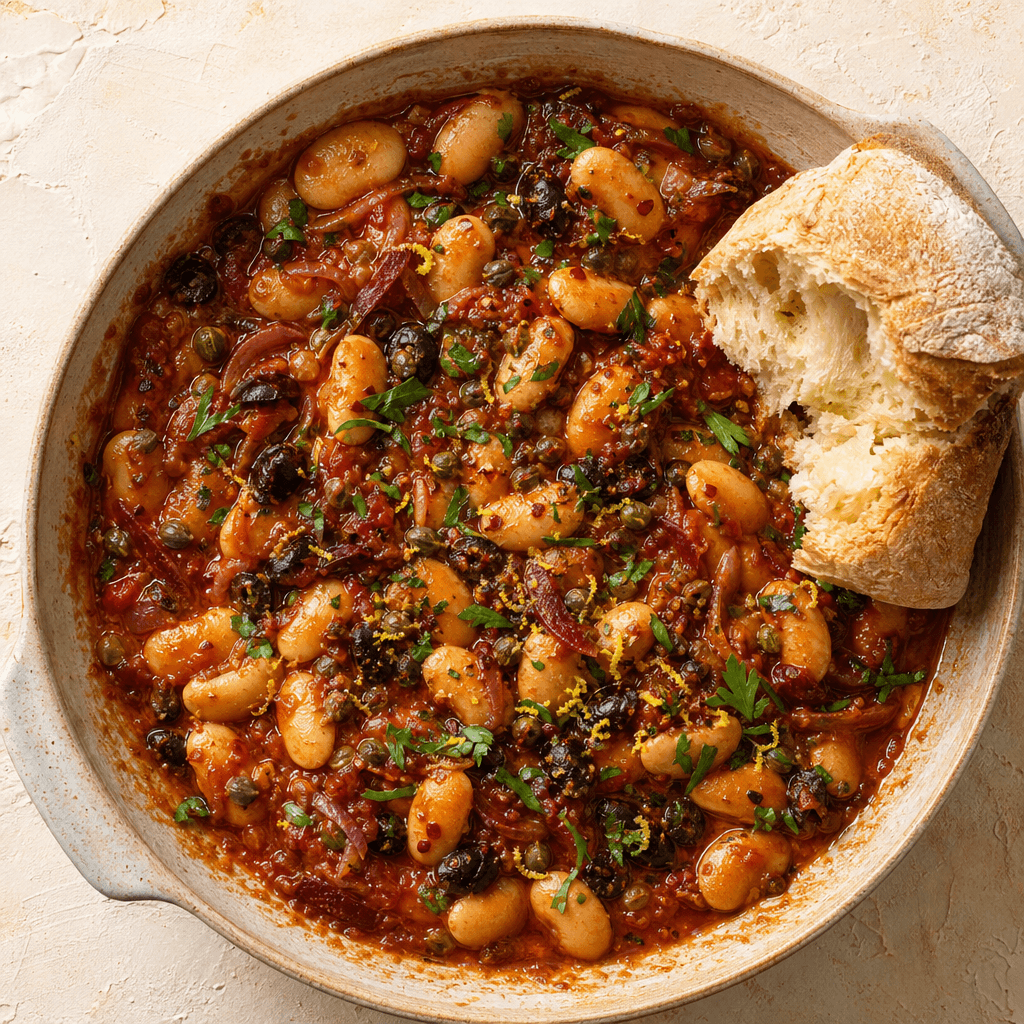 One-Pot Puttanesca Butter Beans