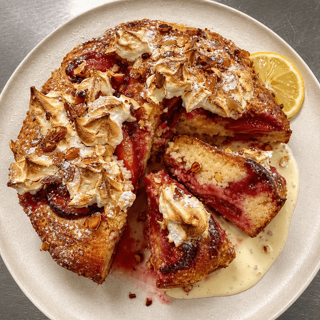 Louise Cake With Plum And Coconut