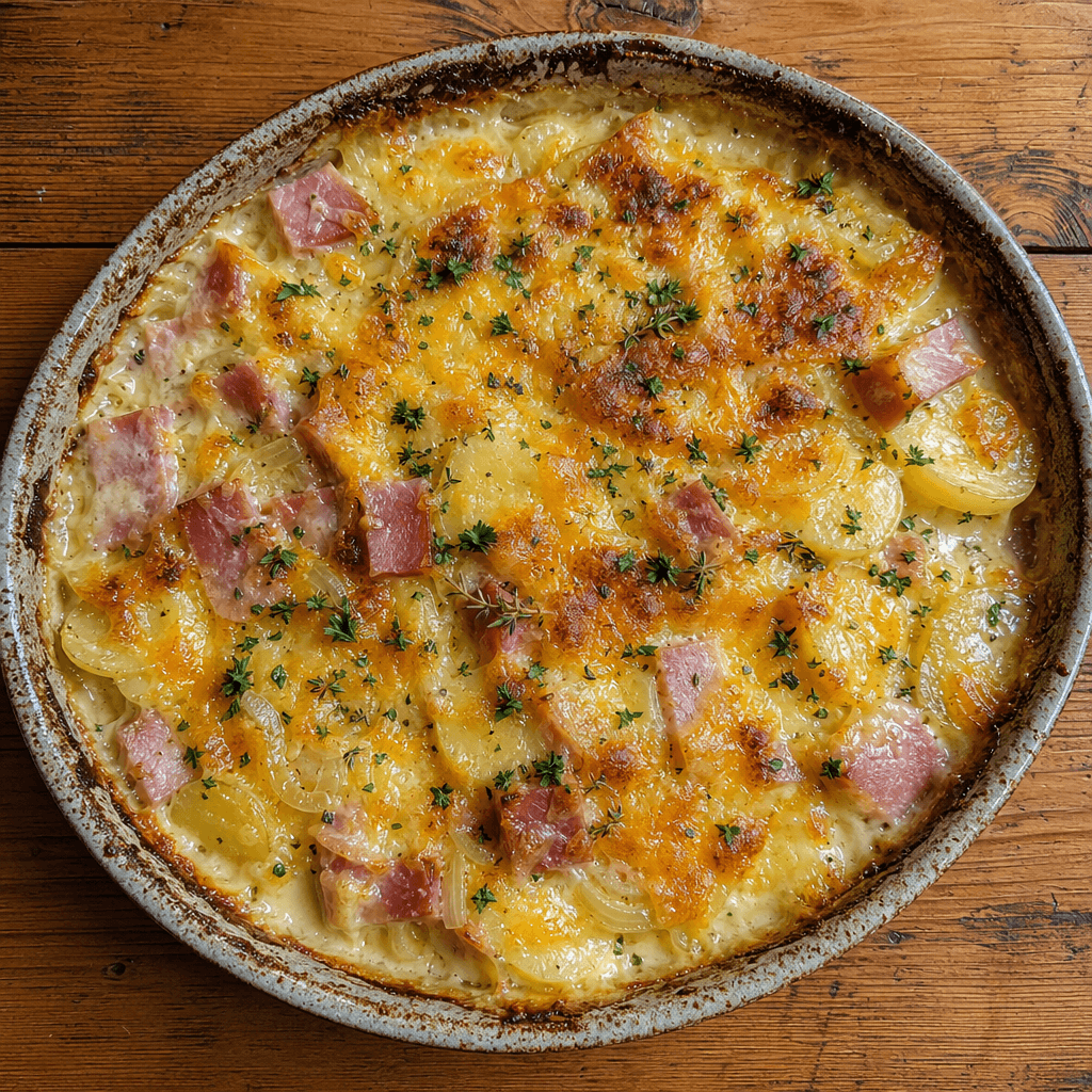 Potato Gratin with Ham & Cheese