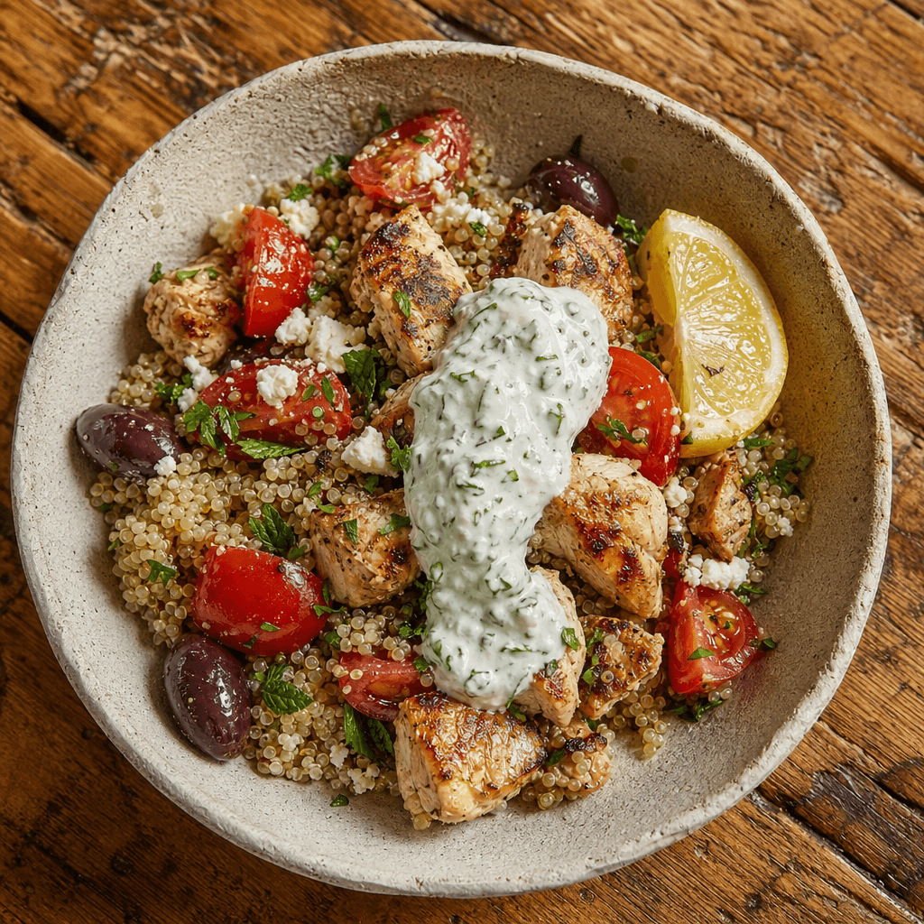 Greek Chicken Bowl with Tzatziki & Quinoa