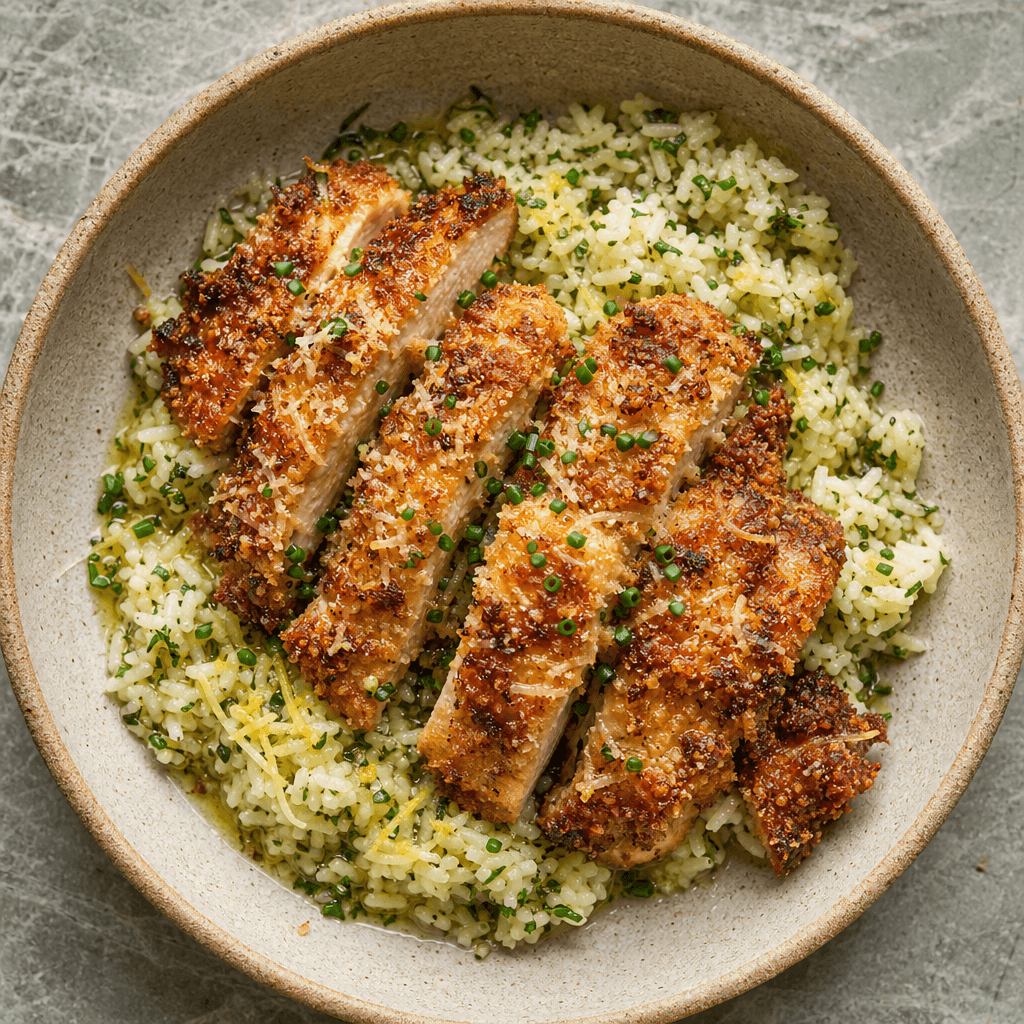 Crispy Chicken with Herby Rice