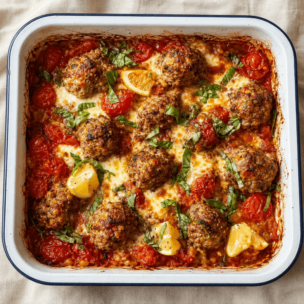 Beef & Veg Meatball Traybake