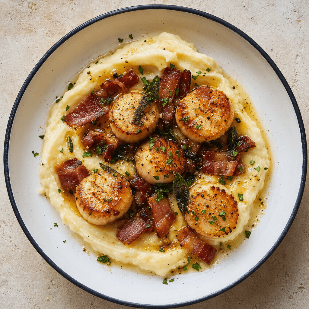Seared Scallops & Creamy Mash