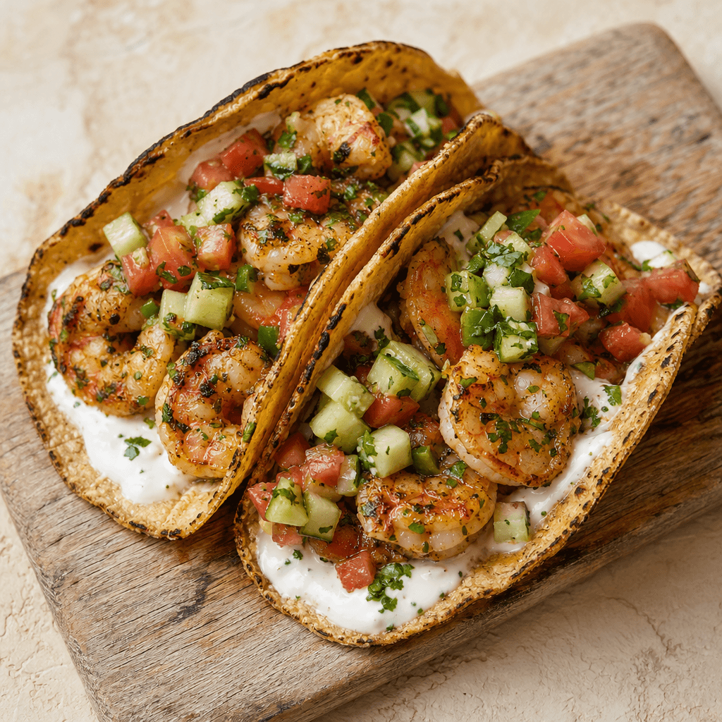 Coriander & Lime Prawn Tacos with Corn Tortillas