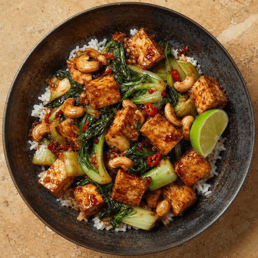 Crispy Chilli Tofu & Cashew Stir-Fry