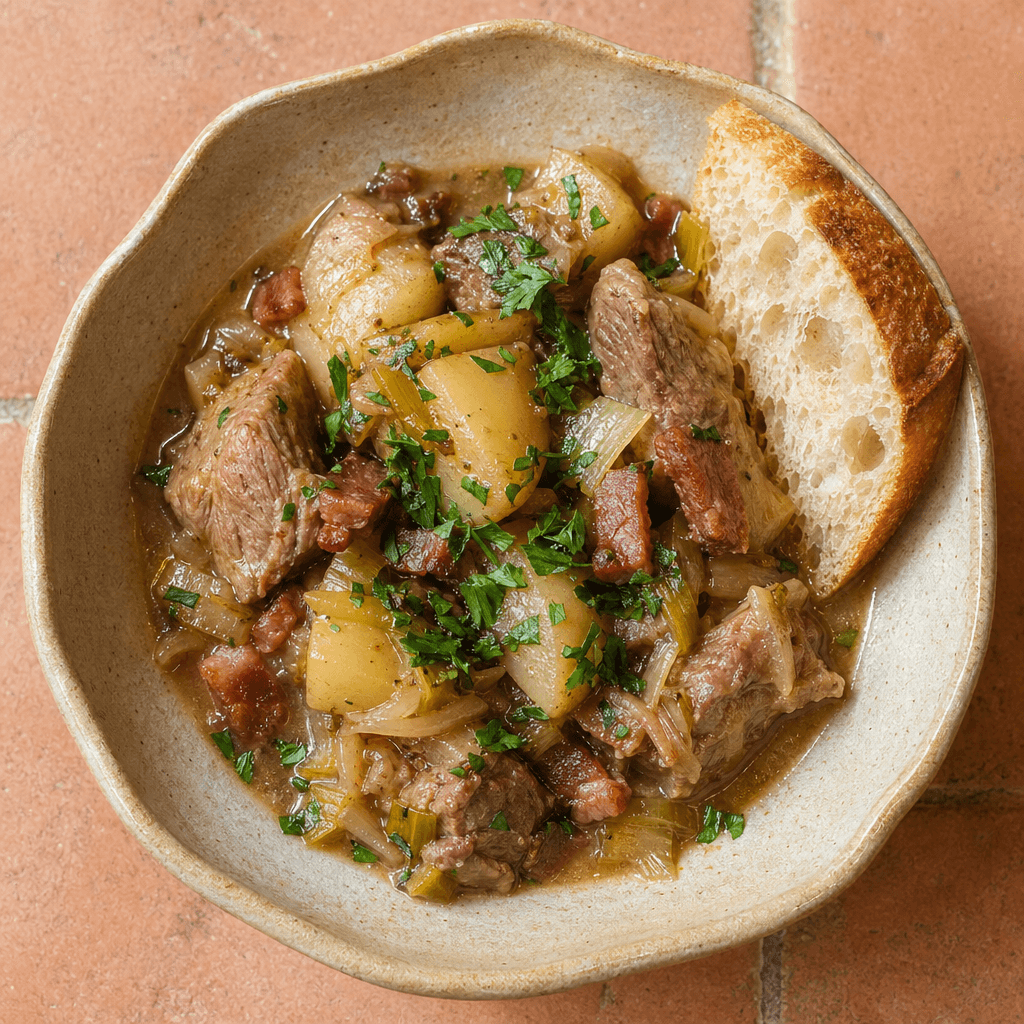Slow Cooked Pork & Cider Hotpot