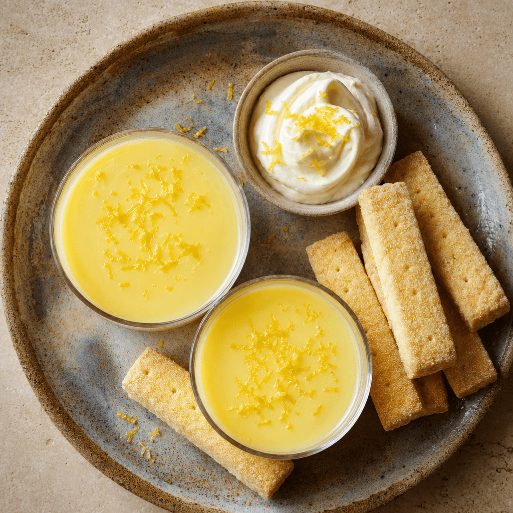 Lemon Posset with Shortbread Fingers
