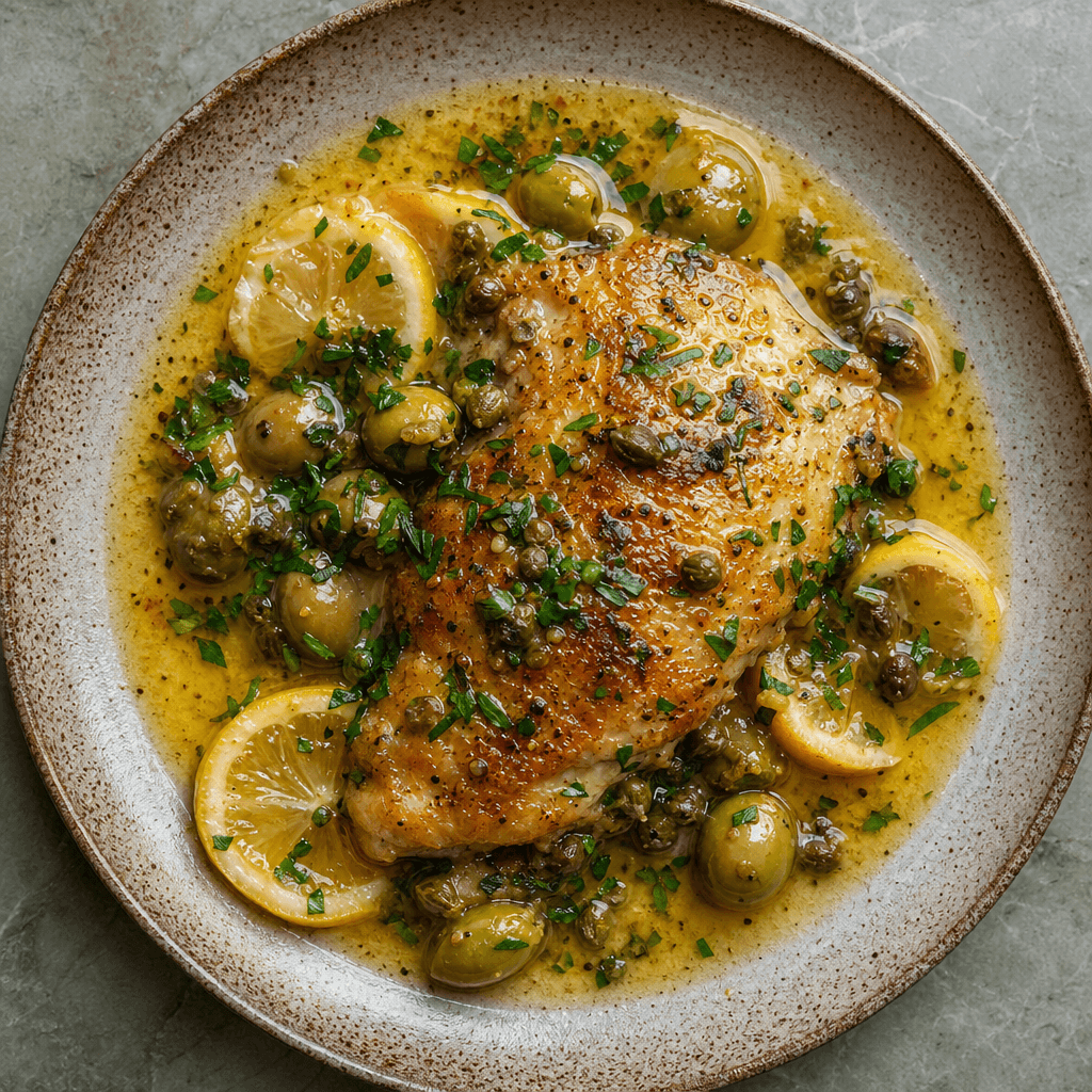 Lemon Chicken with Olives & Capers