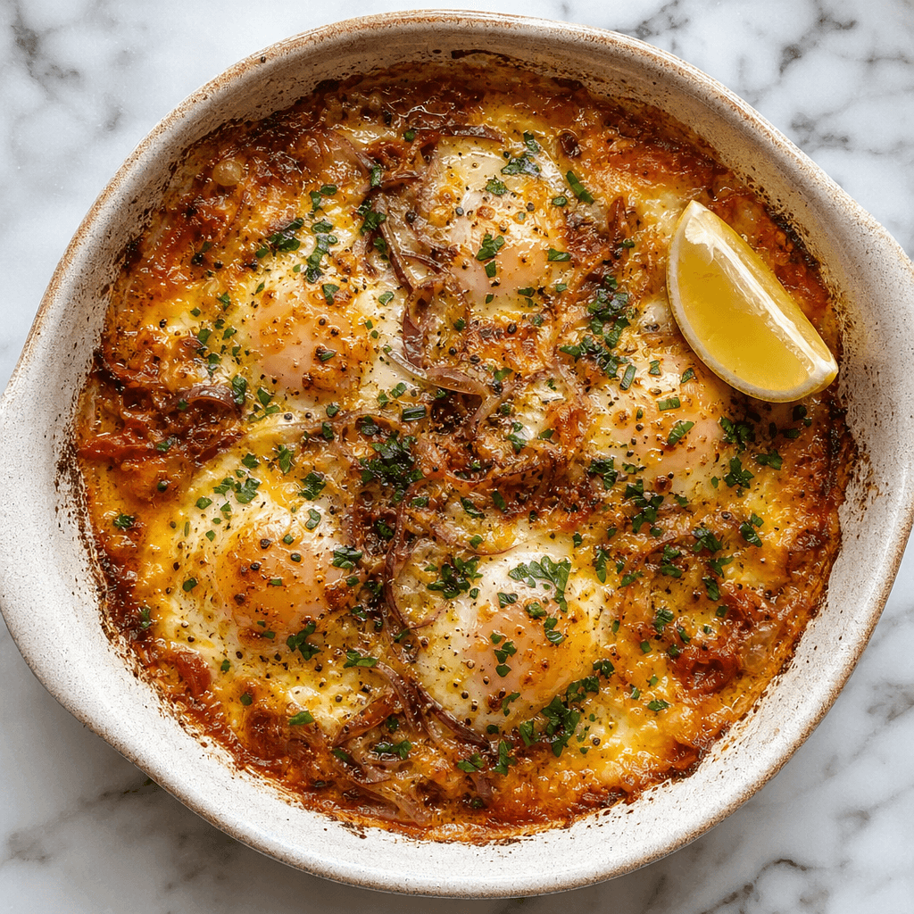 Baked Eggs with Parmesan and Herbs