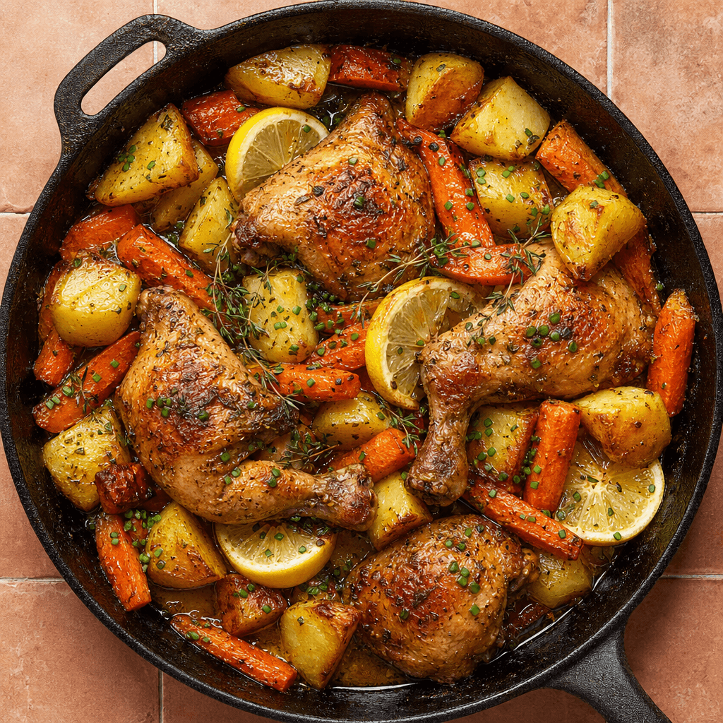 Roast Chicken with Carrots & Potatoes