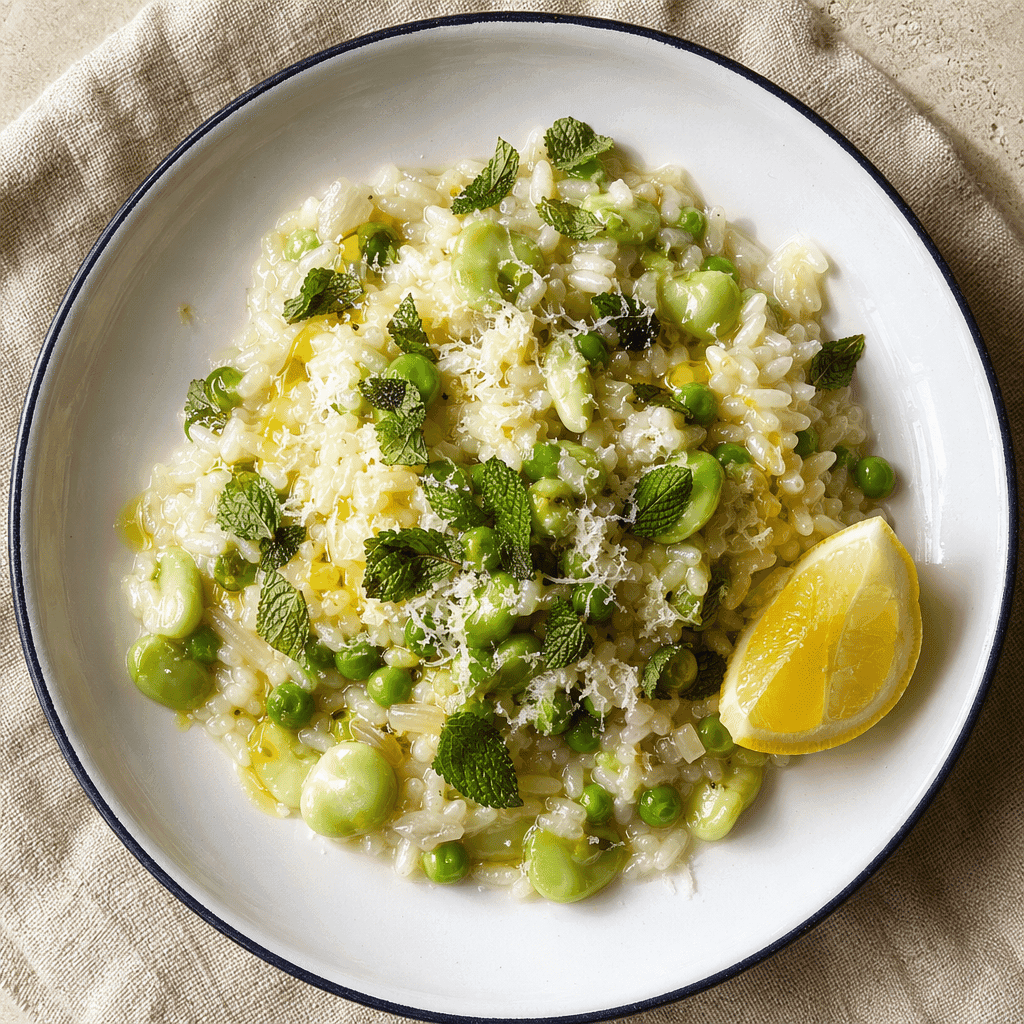 Summer Risotto with Peas, Broad Beans and Lemon