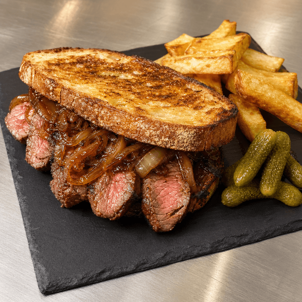 Steak Sandwich with Caramelised Onions