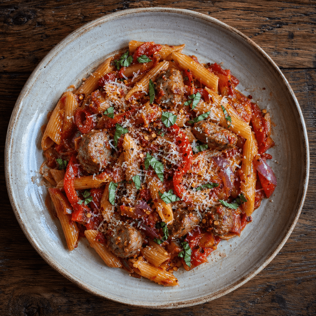 Slow Cooked Sausage & Pepper Pasta Sauce