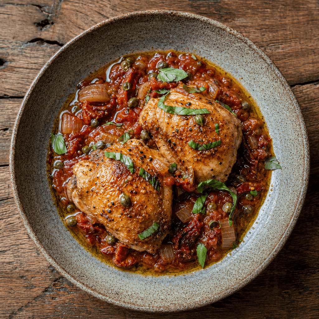 Tuscan Chicken with Sun-Dried Tomatoes & Capers