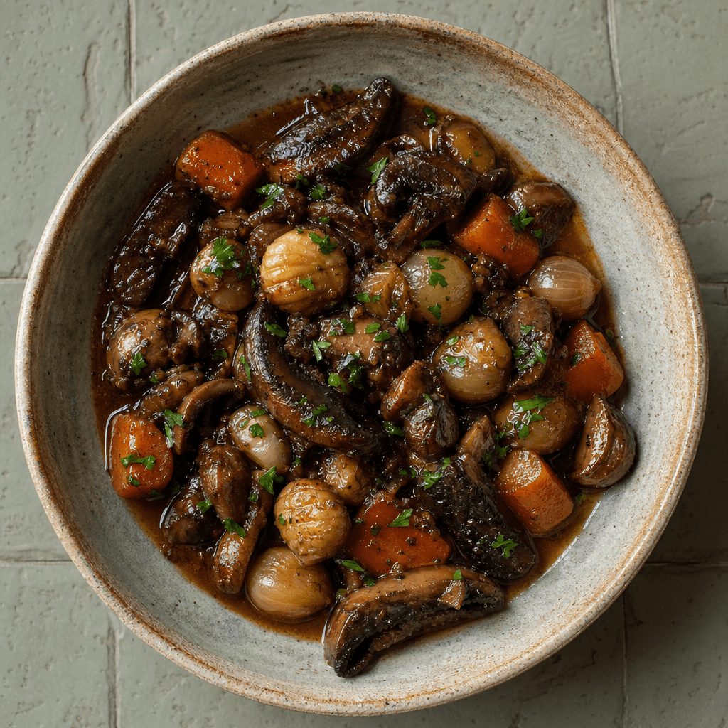 Mushroom & Chestnut Bourguignon