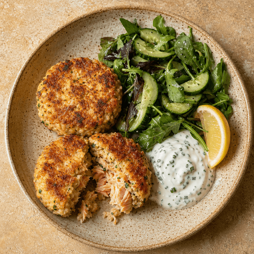 Salmon Fishcakes with Chive Yoghurt