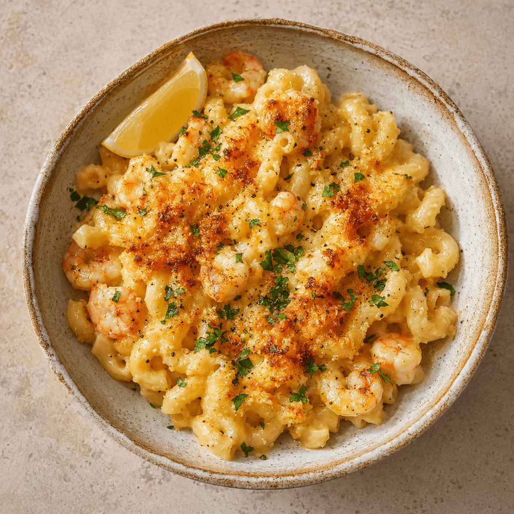 Garlic Butter Prawn Mac & Cheese