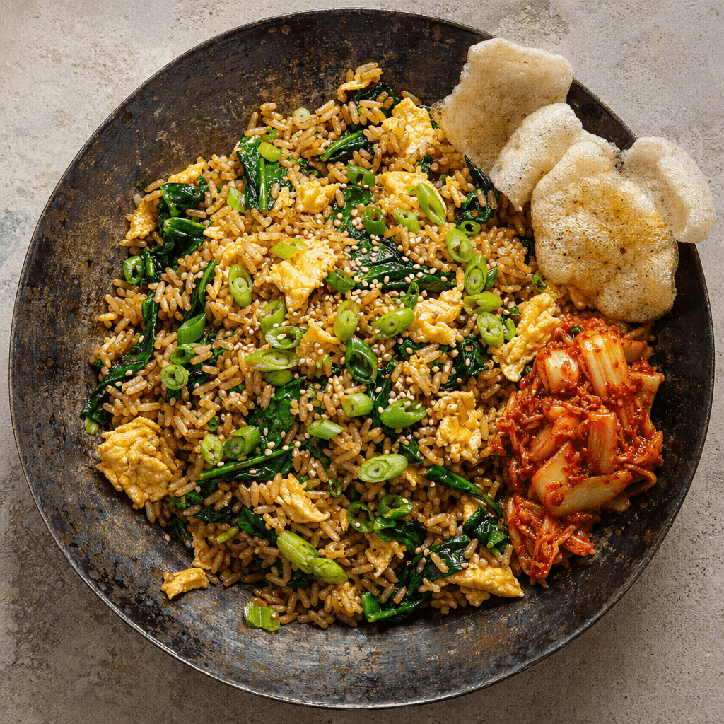 Egg Fried Rice with Greens