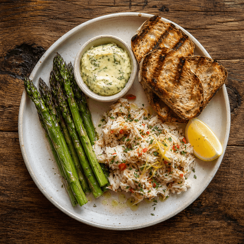 Crab and Asparagus Starter