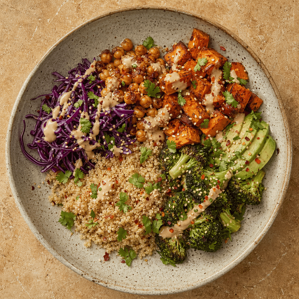 Rainbow Grain Bowl with Tahini Dressing