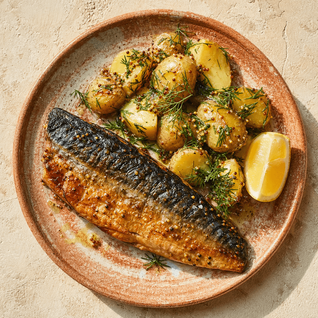 Grilled Mackerel with Potato & Dill Salad