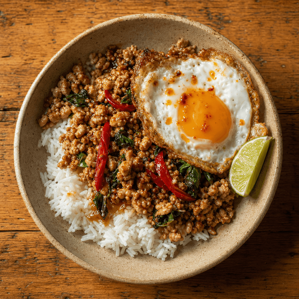 Thai Basil Chicken with Jasmine Rice