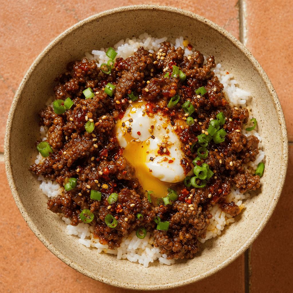 Korean Crispy Beef Rice Bowls