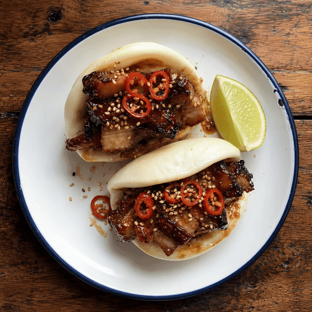 Sticky Honey and Soy Pork Belly Bao Buns