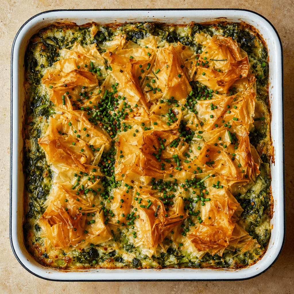 Spring Greens Filo Traybake Pie