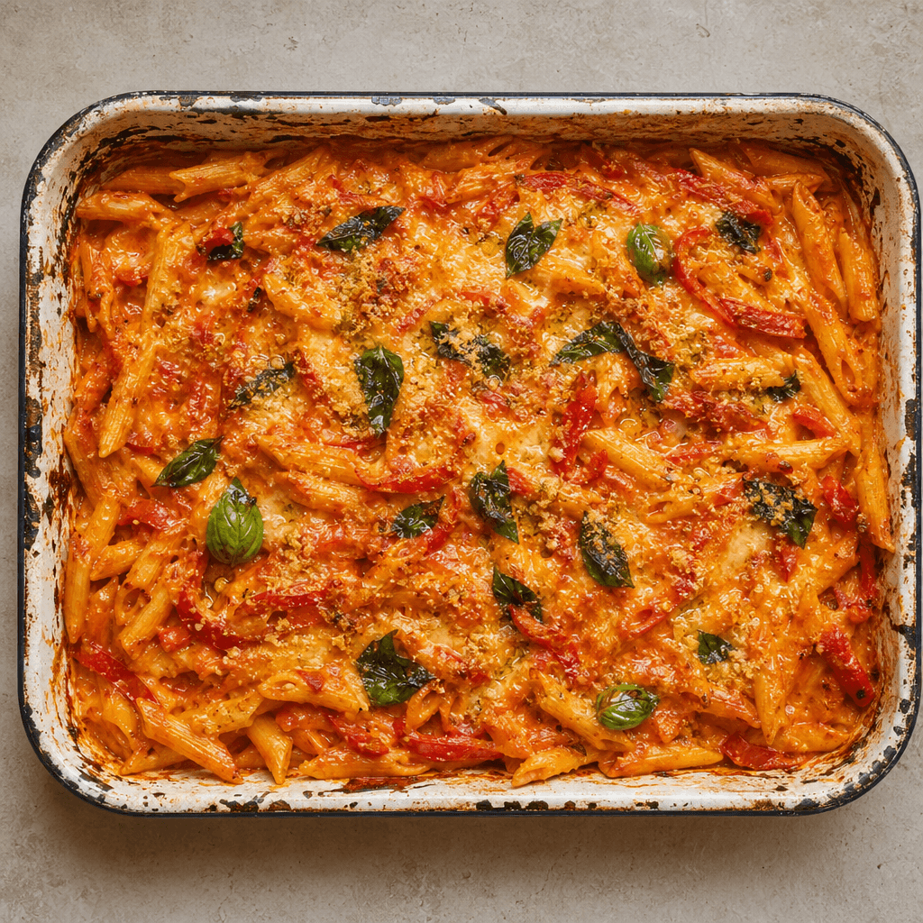 Roasted Red Pepper Pasta Bake