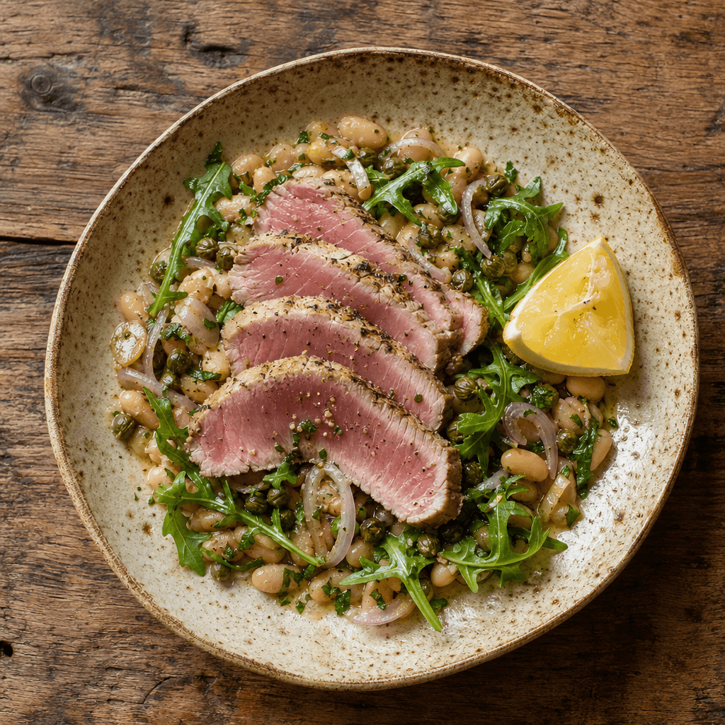 Tuna with White Beans, Lemon & Soft Herbs